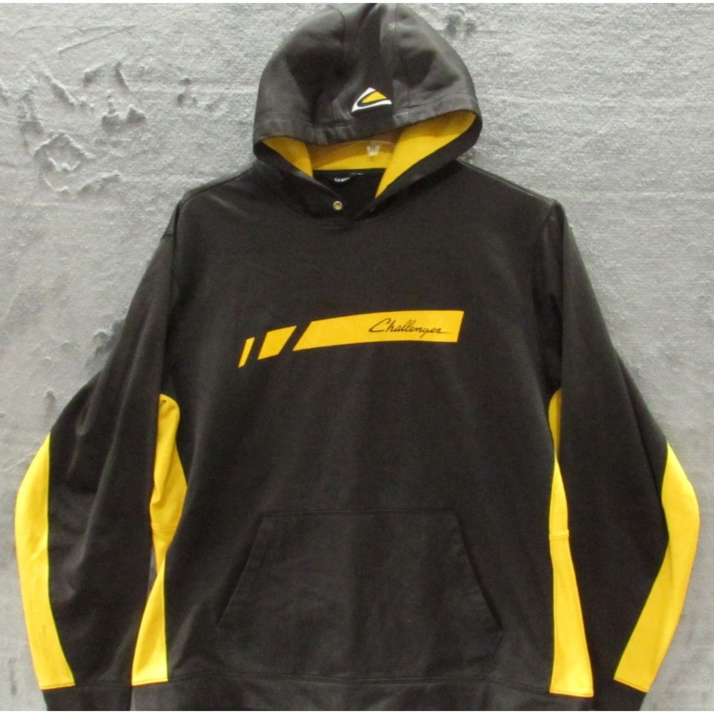 Sport Tek Chevy Challenger Hoodie  Mens XL Black Yellow with Pockets Pullover